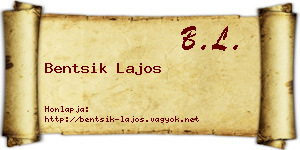 Bentsik Lajos névjegykártya